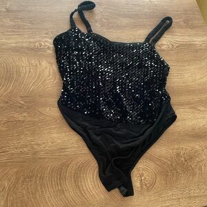 Black sequin bodysuit